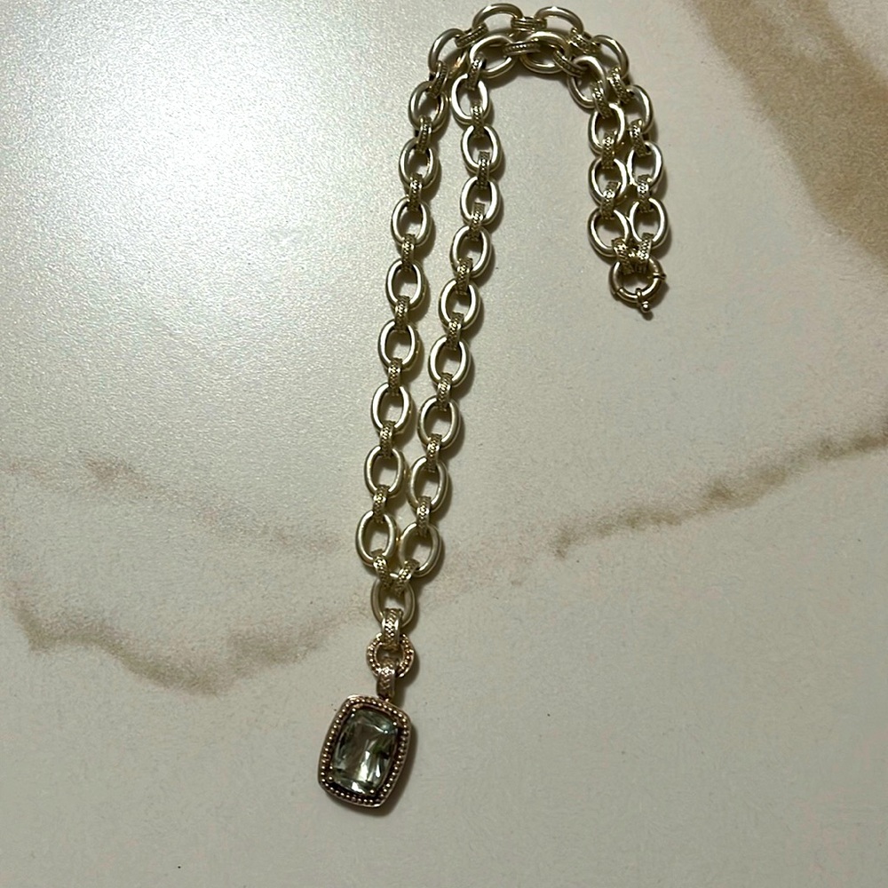 Aquamarine silver necklace